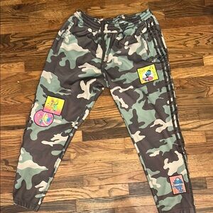 Adidas Green and Gray Sweatpants Joggers with Elastic Waistband